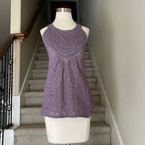 Free People Sz S see-through, sleeveless purple top